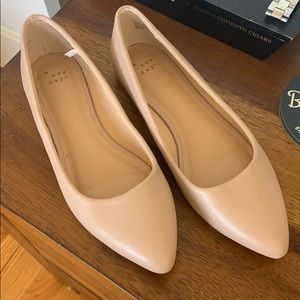 Nude Pointed Toe Flats